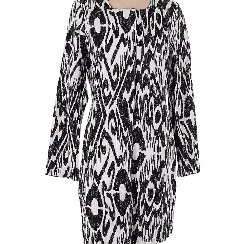 Black White jacket duster topper XS